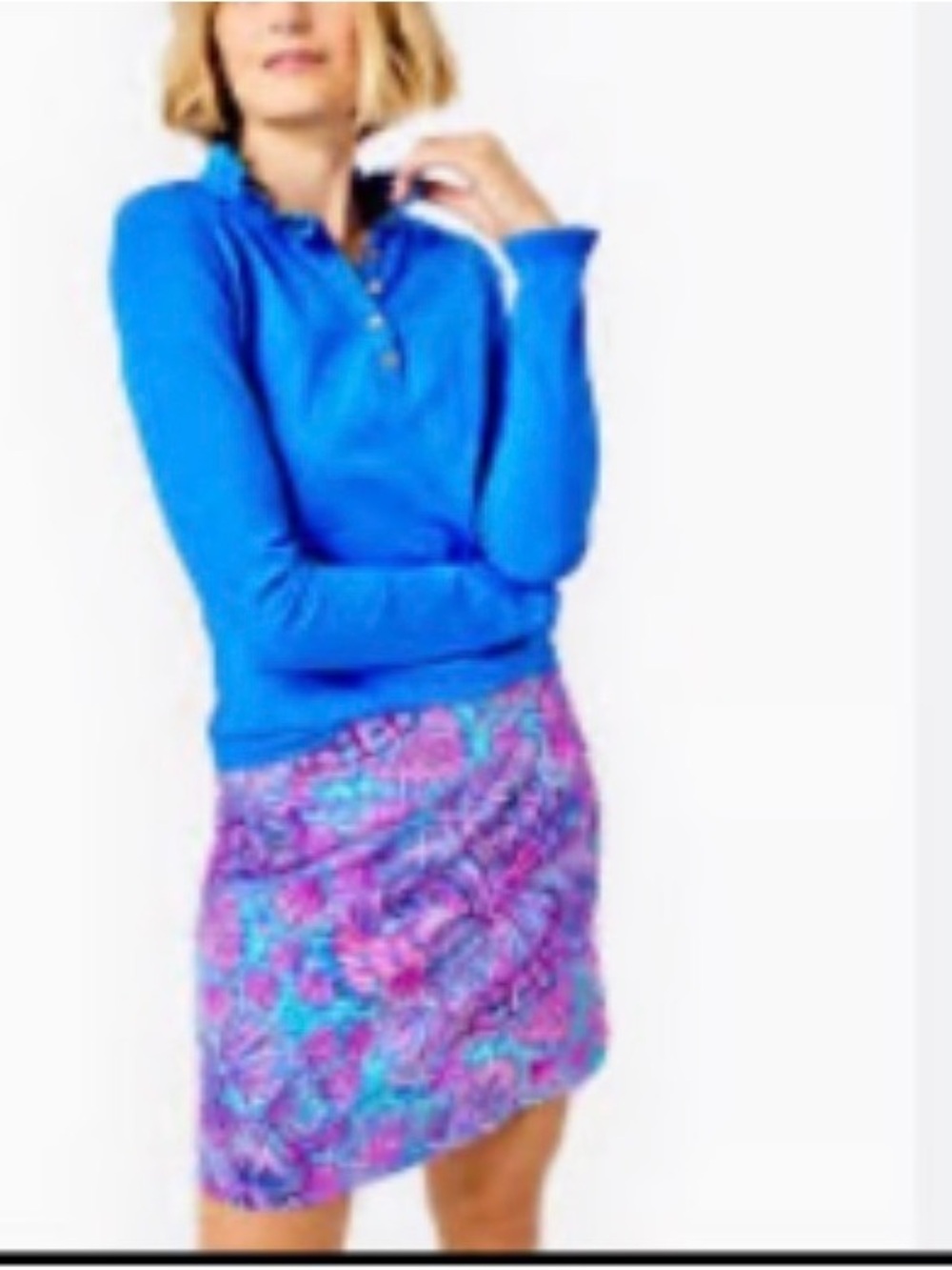 Lilly Pulitzer Luxletic Monica skort UPF 50+ turquoise oasis Shelleidoscope NWT